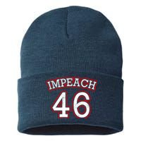 Impeach 46 Joe Biden Republican Conservative Anti-Biden  Sustainable Knit Beanie