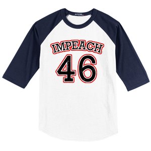 Impeach 46 Joe Biden Republican Conservative Anti-Biden  Baseball Sleeve Shirt