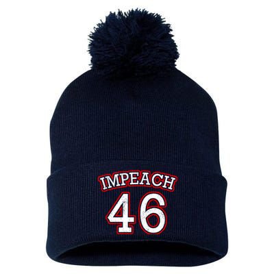 Impeach 46 Joe Biden Republican Conservative Anti-Biden  Pom Pom 12in Knit Beanie