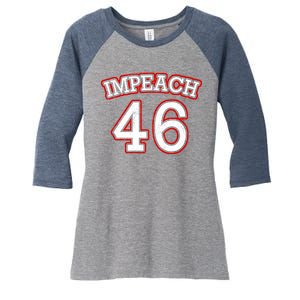 Impeach 46 Joe Biden Republican Conservative Anti-Biden  Women's Tri-Blend 3/4-Sleeve Raglan Shirt