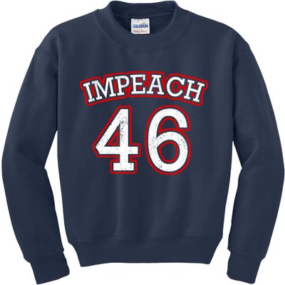 Impeach 46 Joe Biden Republican Conservative Anti-Biden  Kids Sweatshirt