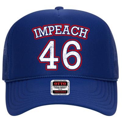 Impeach 46 Joe Biden Republican Conservative Anti-Biden  High Crown Mesh Back Trucker Hat