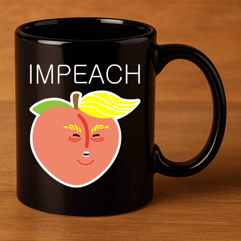 Impeach Donald Anti Trump Peach Emoji Impeachment 11oz C Handle Ceramic Mug