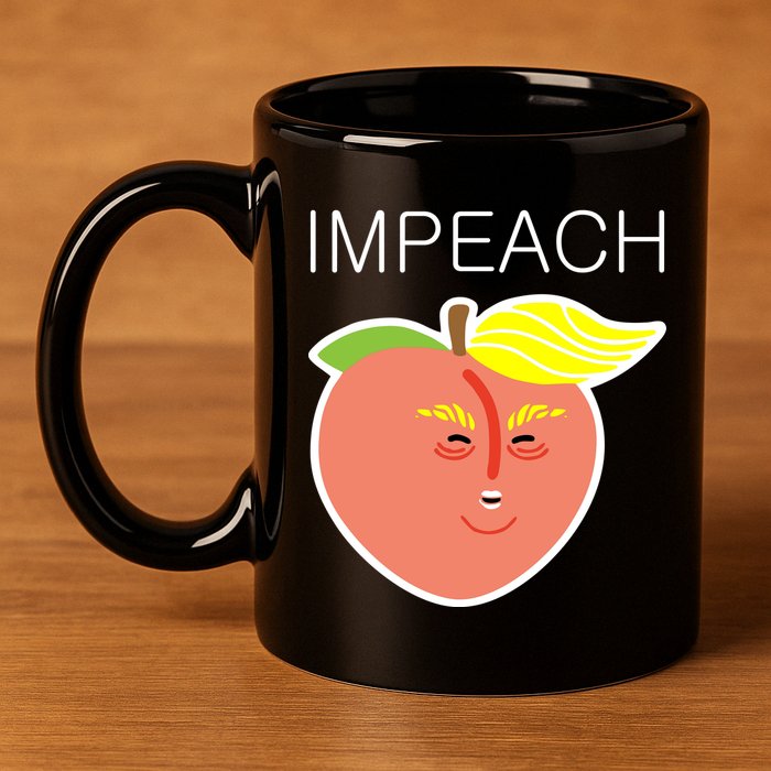 Impeach Donald Anti Trump Peach Emoji Impeachment 11oz C Handle Ceramic Mug