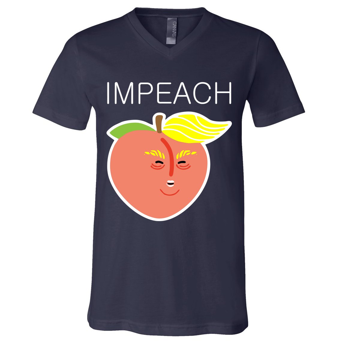 Impeach Donald Anti Trump Peach Emoji Impeachment V-Neck T-Shirt