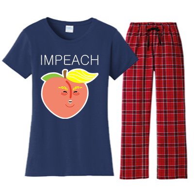 Impeach Donald Anti Trump Peach Emoji Impeachment Women's Flannel Pajama Set