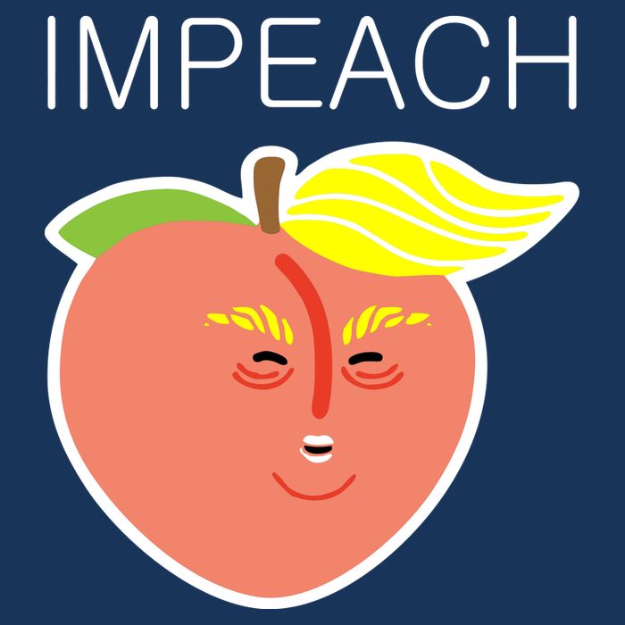 Impeach Donald Anti Trump Peach Emoji Impeachment Flatbill Hat