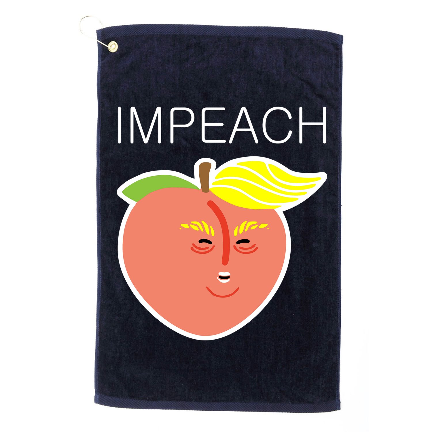 Impeach Donald Anti Trump Peach Emoji Impeachment Golf Towel