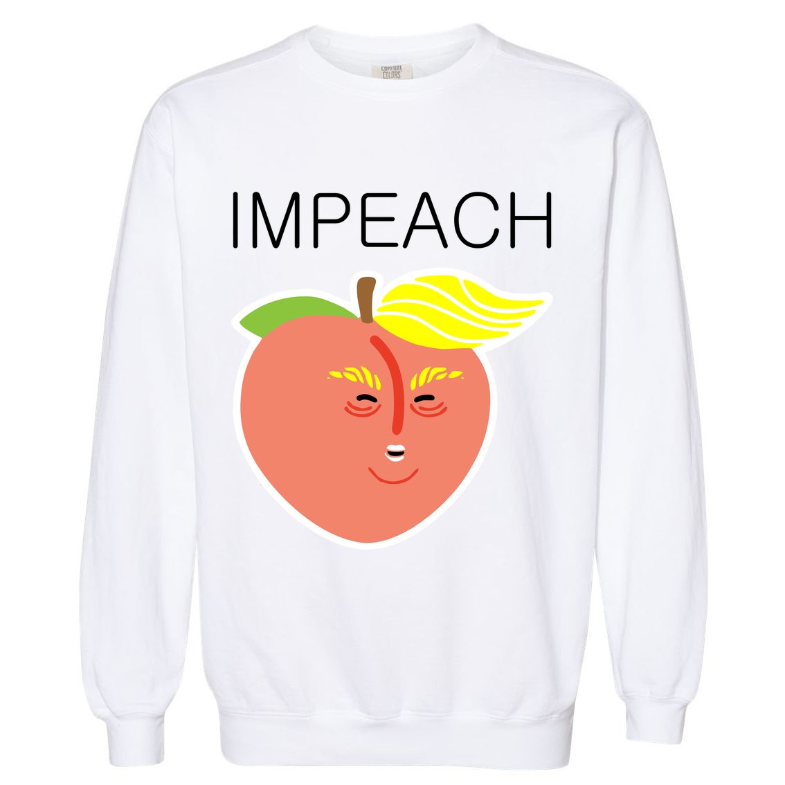 Impeach Donald Anti Trump Peach Emoji Impeachment Garment-Dyed Sweatshirt