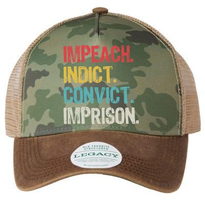 Impeach Indict Convict Imprison  Legacy Tie Dye Trucker Hat