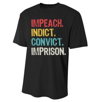 Impeach Indict Convict Imprison  Performance Sprint T-Shirt