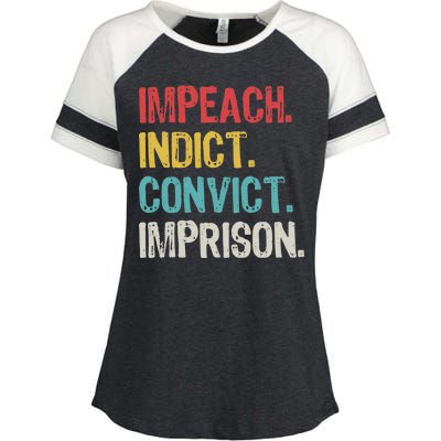 Impeach Indict Convict Imprison  Enza Ladies Jersey Colorblock Tee