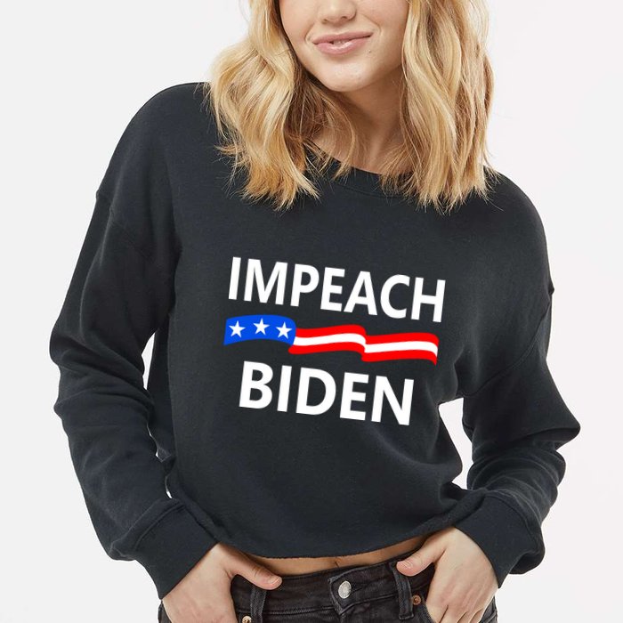 Impeach Joe Biden Remove From Office Cropped Pullover Crew