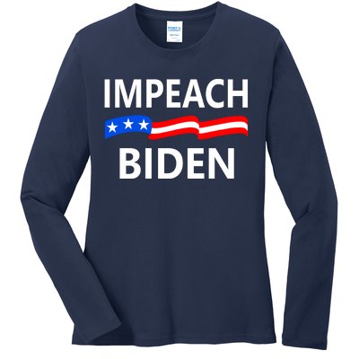 Impeach Joe Biden Remove From Office Ladies Long Sleeve Shirt