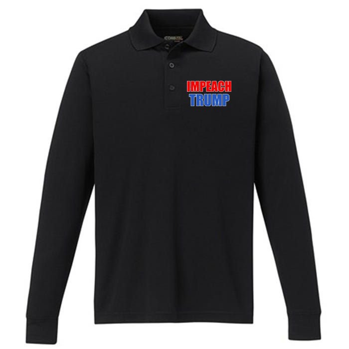 Impeach President Donald Trump Anti-Trump Performance Long Sleeve Polo