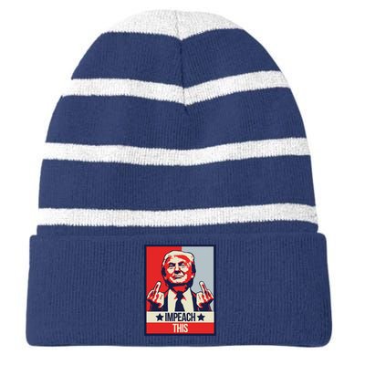 Impeach This Pro Donald Trump Supporter Striped Beanie with Solid Band