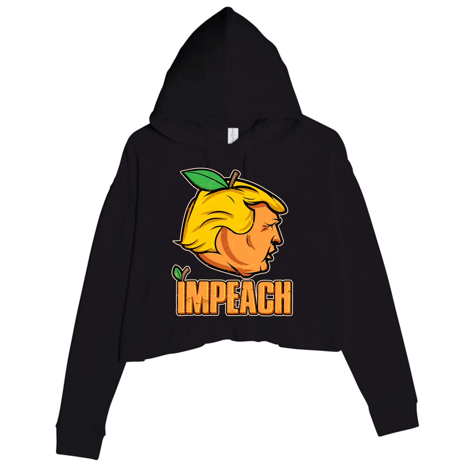 Impeach Trump Anti Trump Impeachment Crop Fleece Hoodie