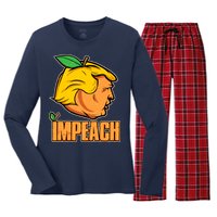 Impeach Trump Anti Trump Impeachment Women's Long Sleeve Flannel Pajama Set 