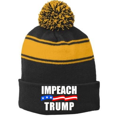 Impeach Trump Resist Anti Trump Stripe Pom Pom Beanie