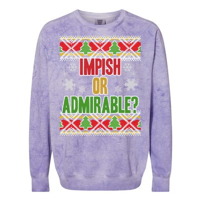 Impish or Admirable Ugly Christmas Colorblast Crewneck Sweatshirt