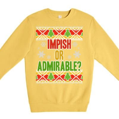 Impish or Admirable Ugly Christmas Premium Crewneck Sweatshirt