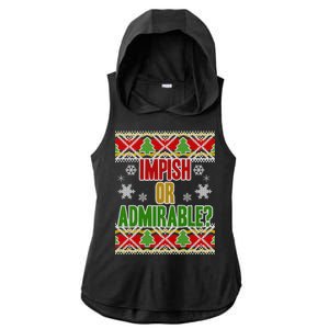 Impish or Admirable Ugly Christmas Ladies PosiCharge Tri-Blend Wicking Draft Hoodie Tank