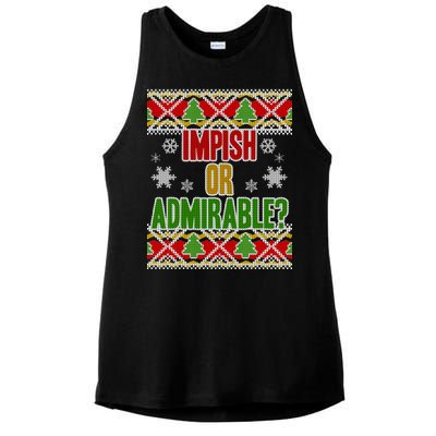 Impish or Admirable Ugly Christmas Ladies PosiCharge Tri-Blend Wicking Tank