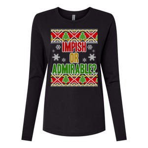 Impish or Admirable Ugly Christmas Womens Cotton Relaxed Long Sleeve T-Shirt