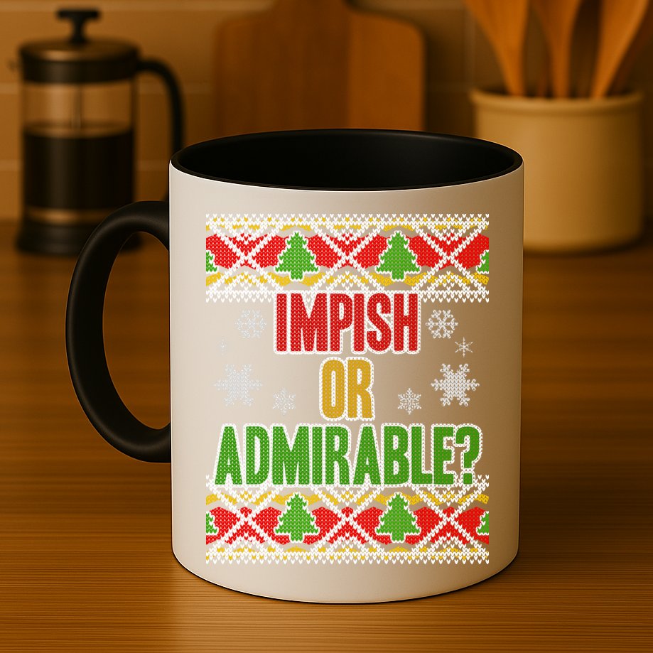 Impish or Admirable Ugly Christmas Mug