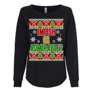 Impish or Admirable Ugly Christmas Womens California Wash Sweatshirt