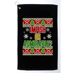 Impish or Admirable Ugly Christmas Platinum Collection Golf Towel