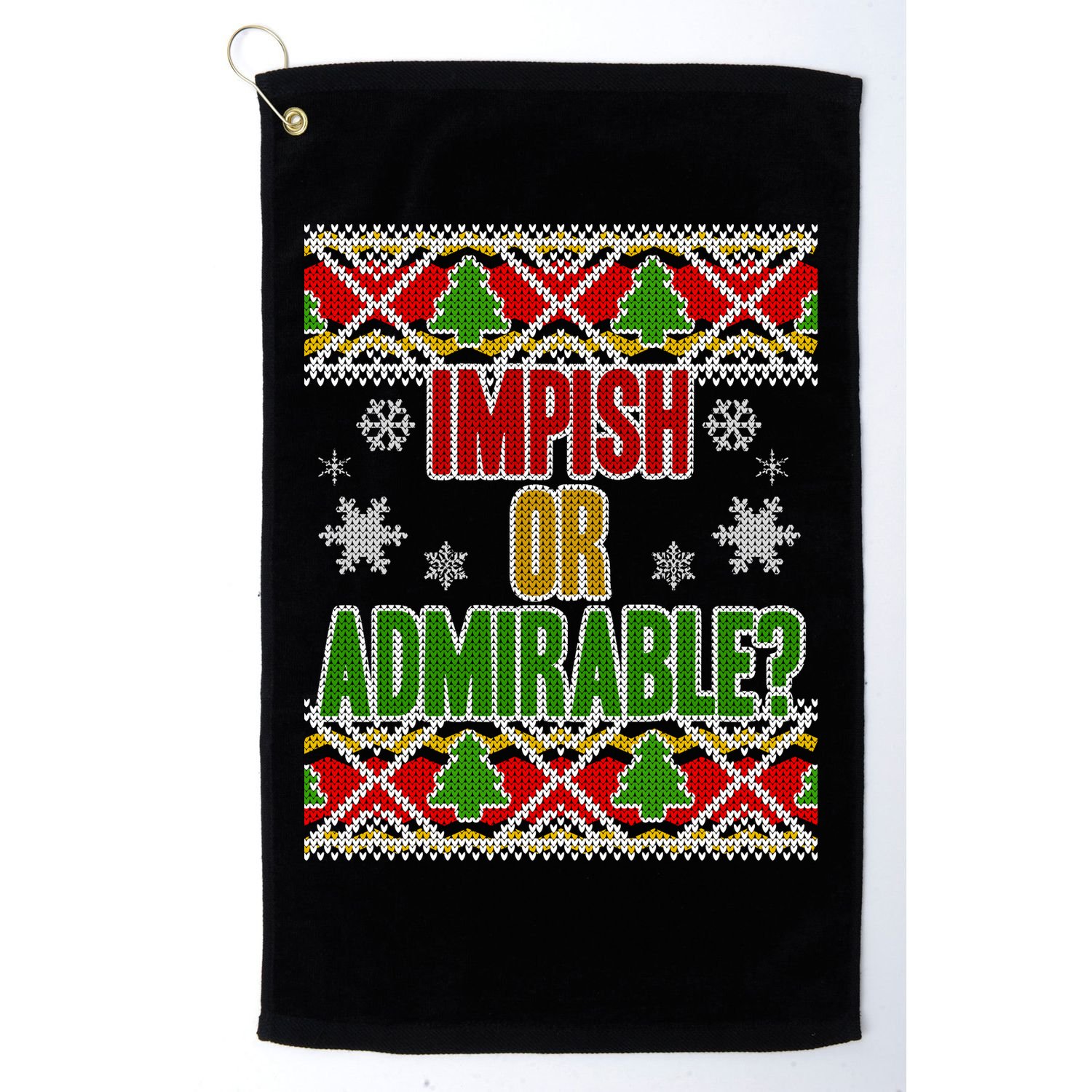 Impish or Admirable Ugly Christmas Golf Towel