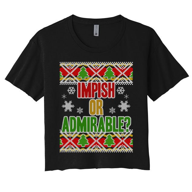 Impish or Admirable Ugly Christmas Crop Top