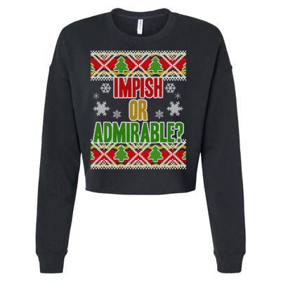 Impish or Admirable Ugly Christmas Cropped Pullover Crew