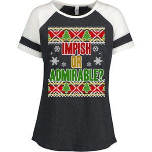 Impish or Admirable Ugly Christmas Enza Ladies Jersey Colorblock Tee