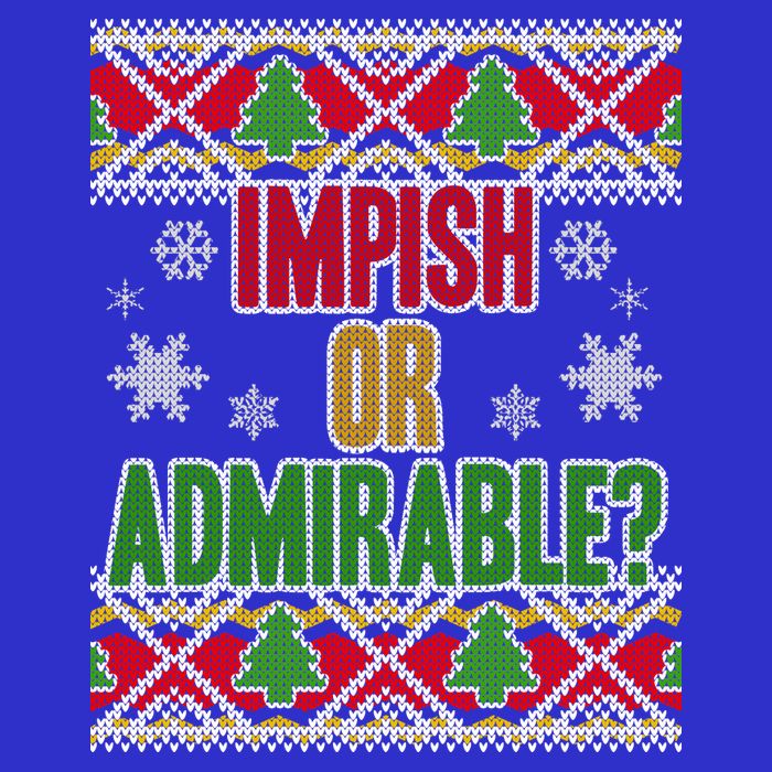 Impish or Admirable Ugly Christmas Button