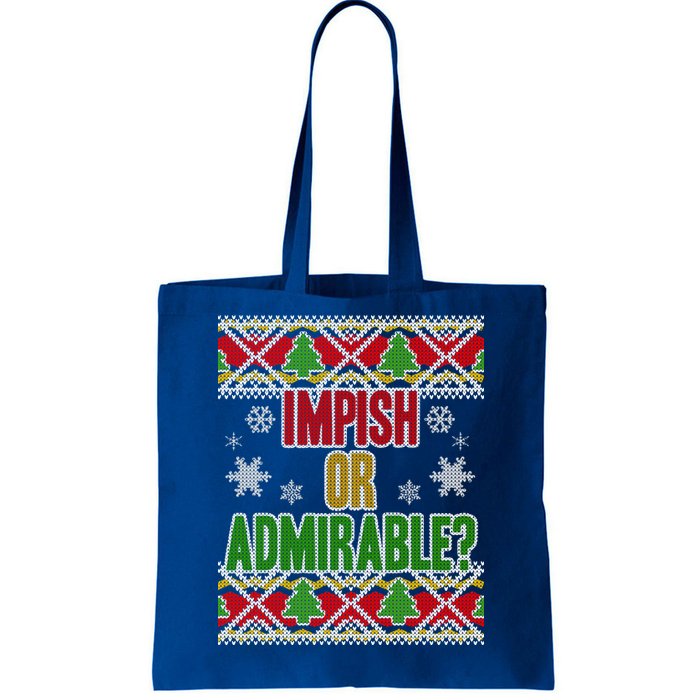 Impish or Admirable Ugly Christmas Tote Bag