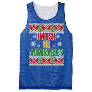 Impish or Admirable Ugly Christmas Mesh Reversible Basketball Jersey Tank