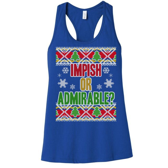 Impish or Admirable Ugly Christmas Women's Racerback Tank