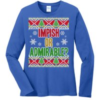 Impish or Admirable Ugly Christmas Ladies Long Sleeve Shirt