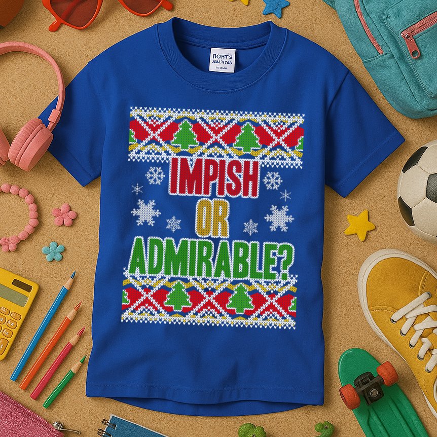 Impish or Admirable Ugly Christmas Kids T-Shirt