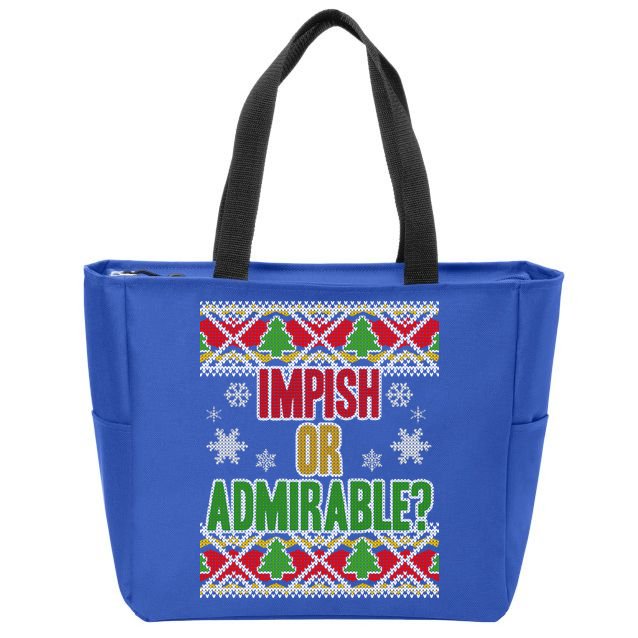 Impish or Admirable Ugly Christmas Zip Tote Bag