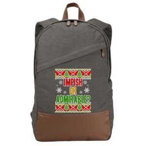 Impish or Admirable Ugly Christmas Cotton Canvas Backpack