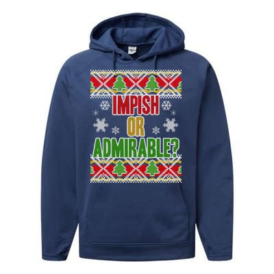 Impish or Admirable Ugly Christmas Performance Fleece Hoodie