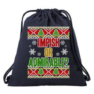 Impish or Admirable Ugly Christmas Drawstring Bag