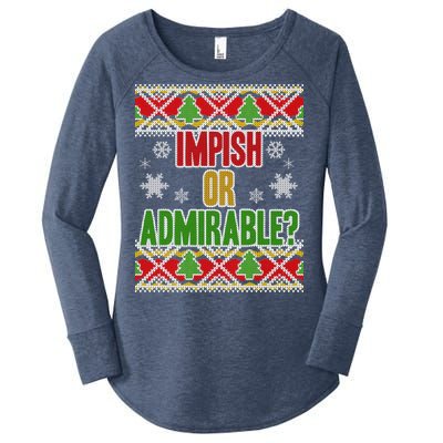 Impish or Admirable Ugly Christmas Women's Perfect Tri Tunic Long Sleeve Shirt