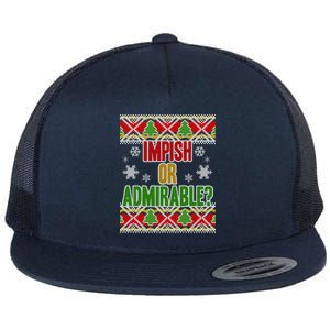 Impish or Admirable Ugly Christmas Flat Bill Trucker Hat