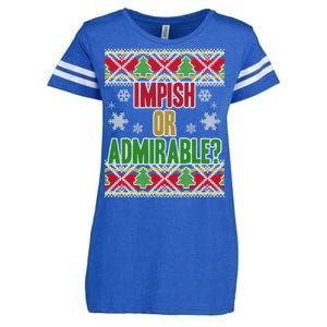 Impish or Admirable Ugly Christmas Enza Ladies Jersey Football T-Shirt