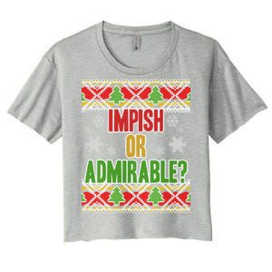 Impish or Admirable Ugly Christmas Women's Crop Top Tee