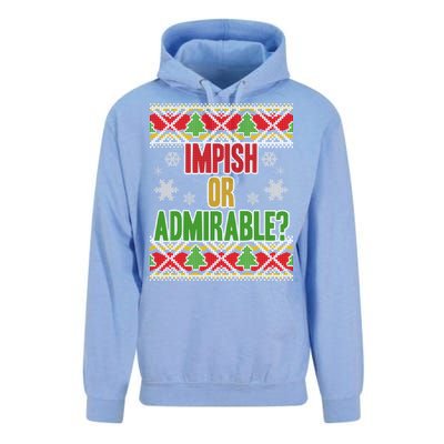 Impish or Admirable Ugly Christmas Unisex Surf Hoodie